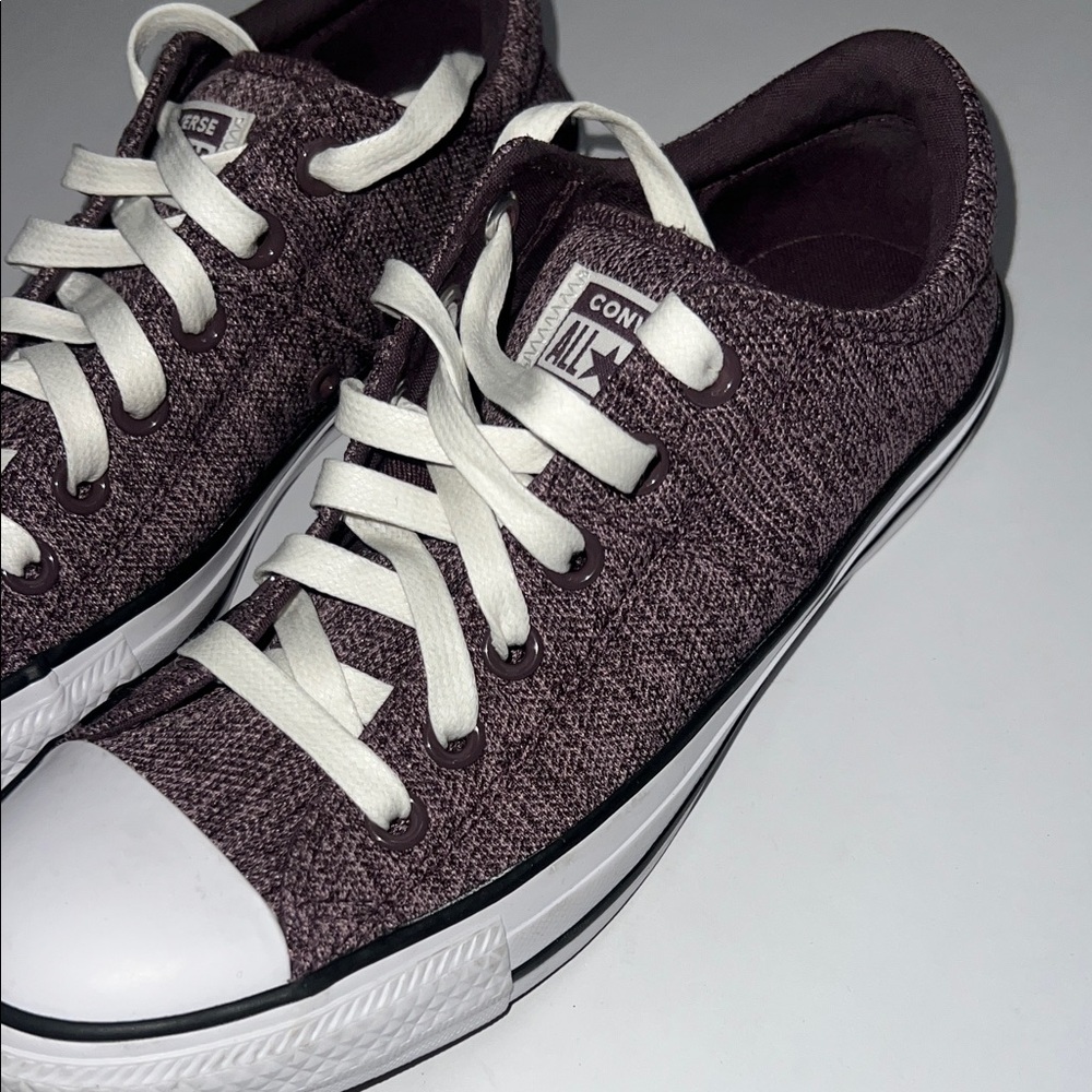 Converse Dark Purple Low Tops with White Laces - Picture 11 of 11